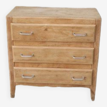 Natural wood chest of drawers