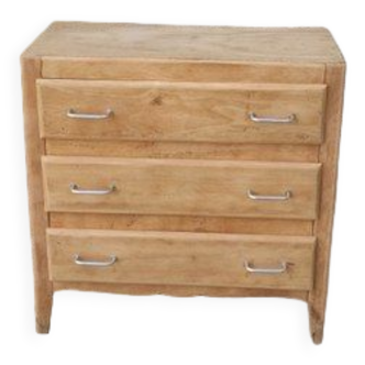 Natural wood chest of drawers