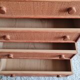 Vintage wicker chest of drawers.