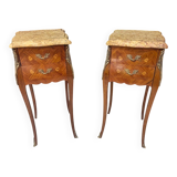 Pair of Louis XV Marquetry Bedside Tables