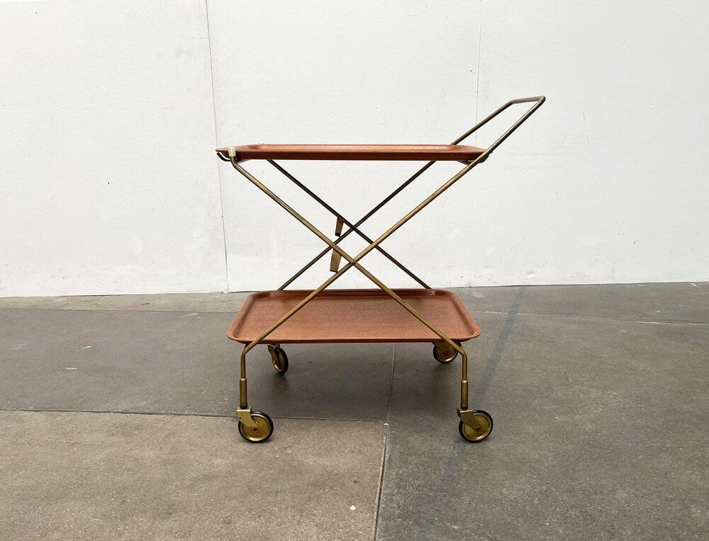 Mid-Century Teak and Metal Folding Bar by Silva Denmark, 1960s