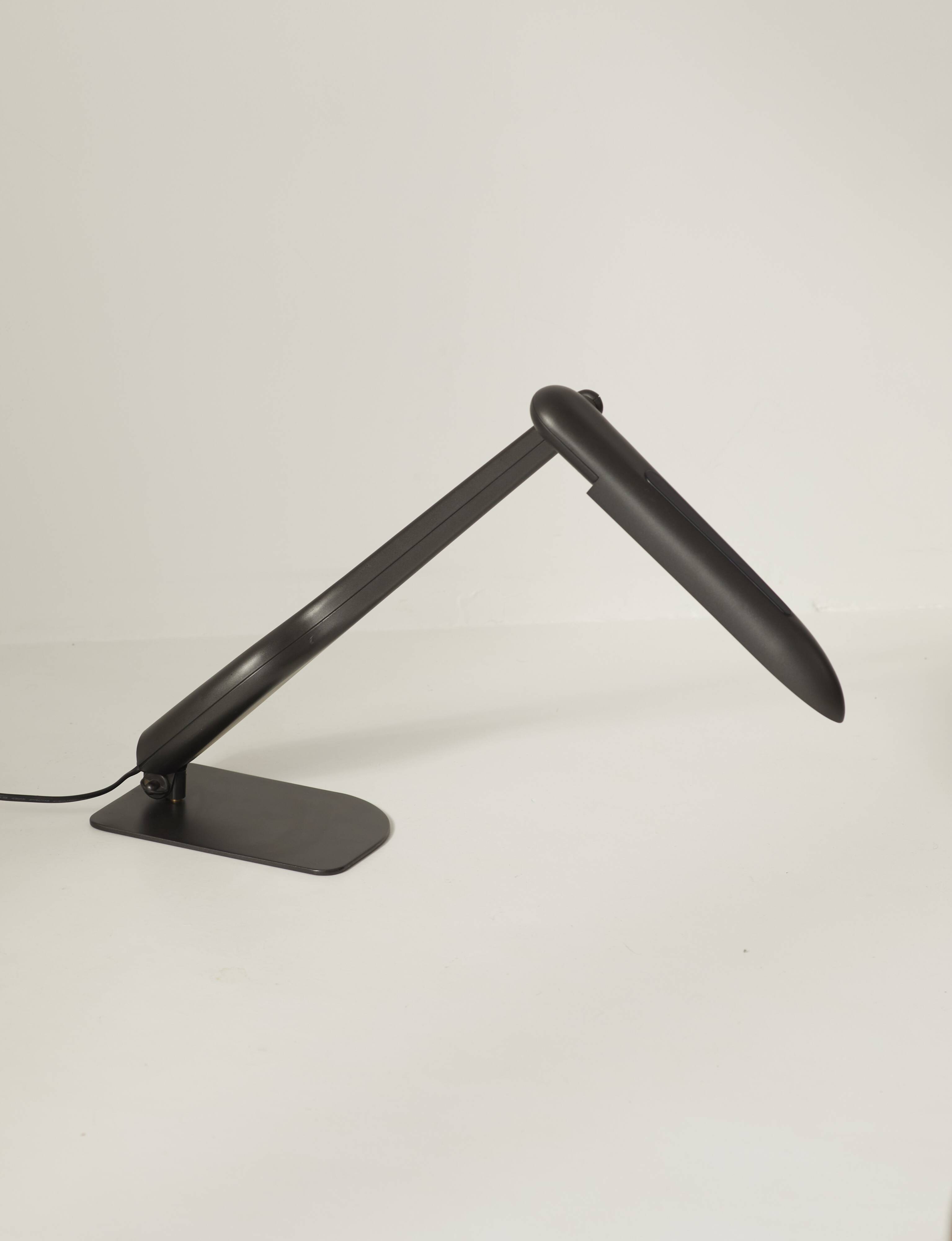 Black post-modern lamp by Philippe Michel, vintage design, Circa 1980