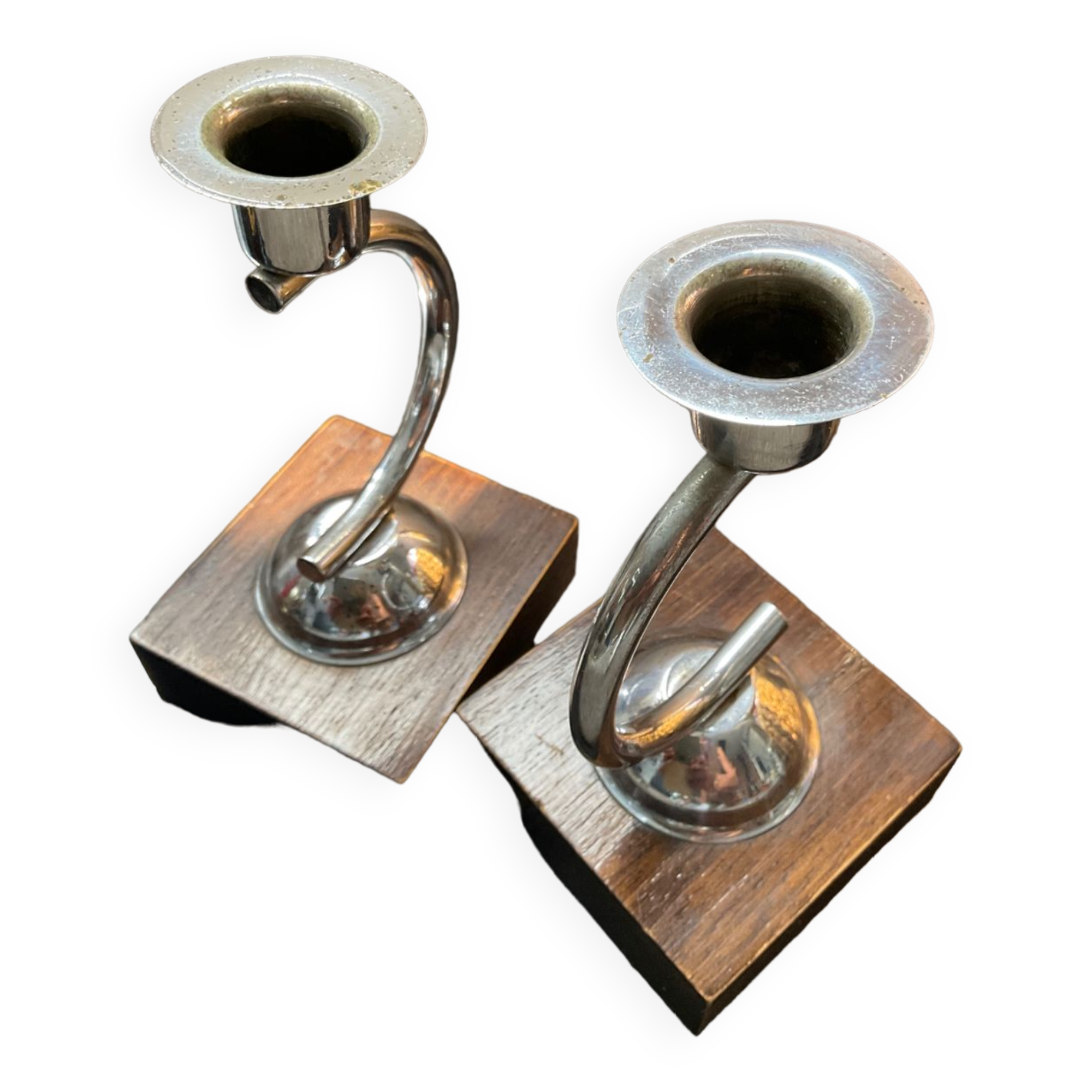 Pair of Art Deco candle holders