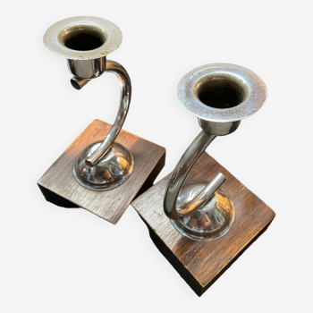 Pair of Art Deco candle holders