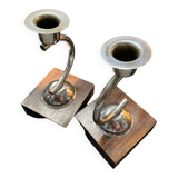 Pair of Art Deco candle holders