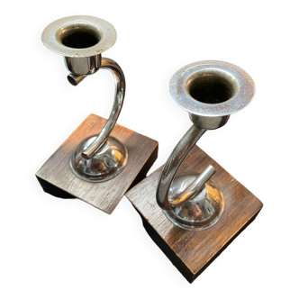 Pair of Art Deco candle holders