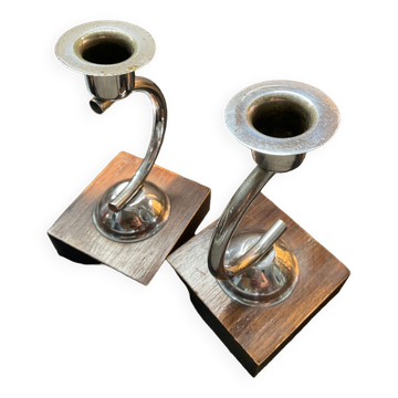 Pair of Art Deco candle holders