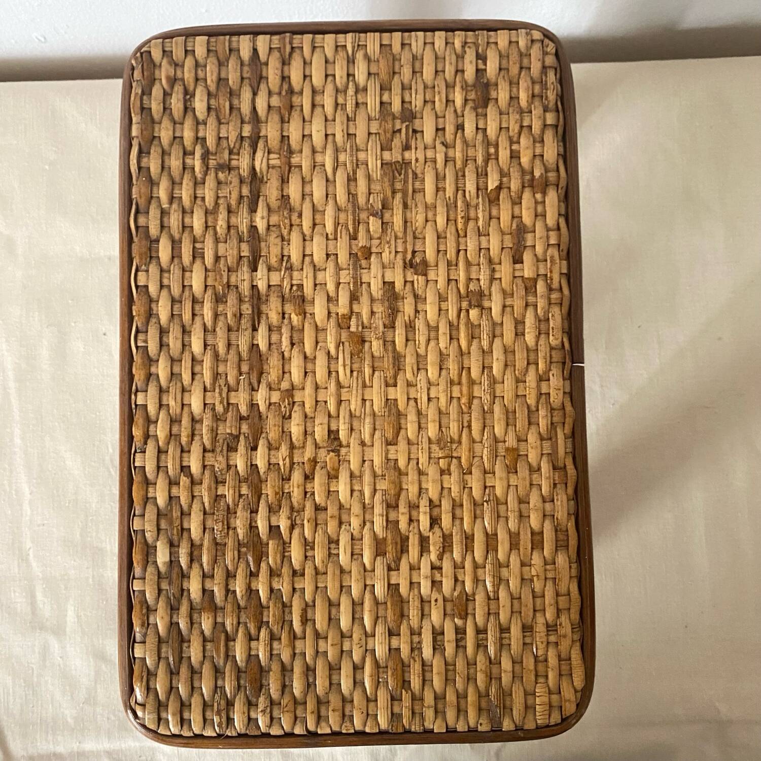 Vintage rattan low stools