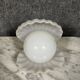 Vintage enameled ceramic table lamp in the shape of an open shell
