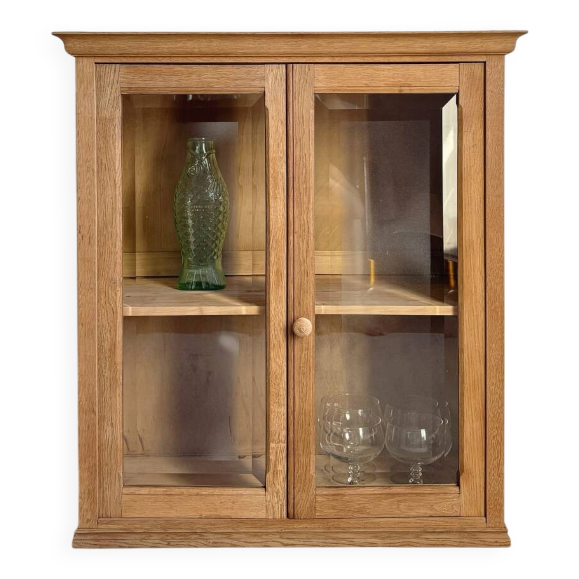 Vitrine vaisselier buffet chêne massif rénovée
