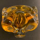 Murano orange-yellow glass ashtray 1960