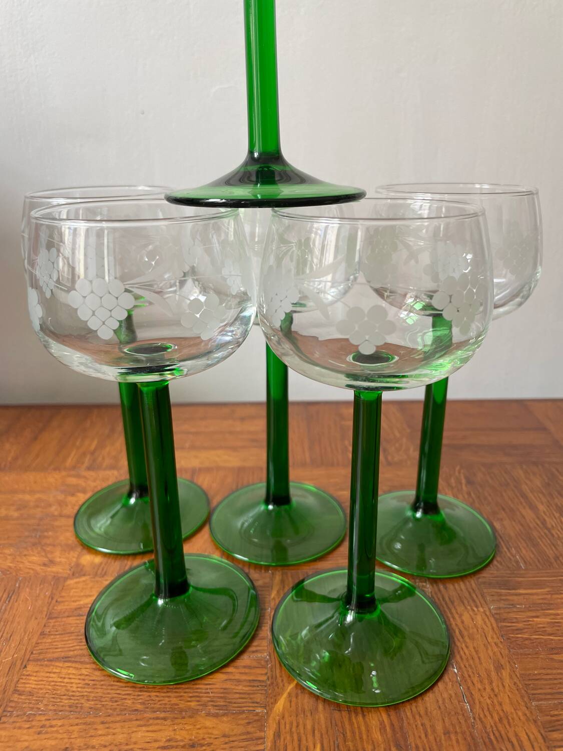 Set of 6 Alsatian white wine glasses