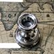 Small English silver metal candle holder from the 1950s