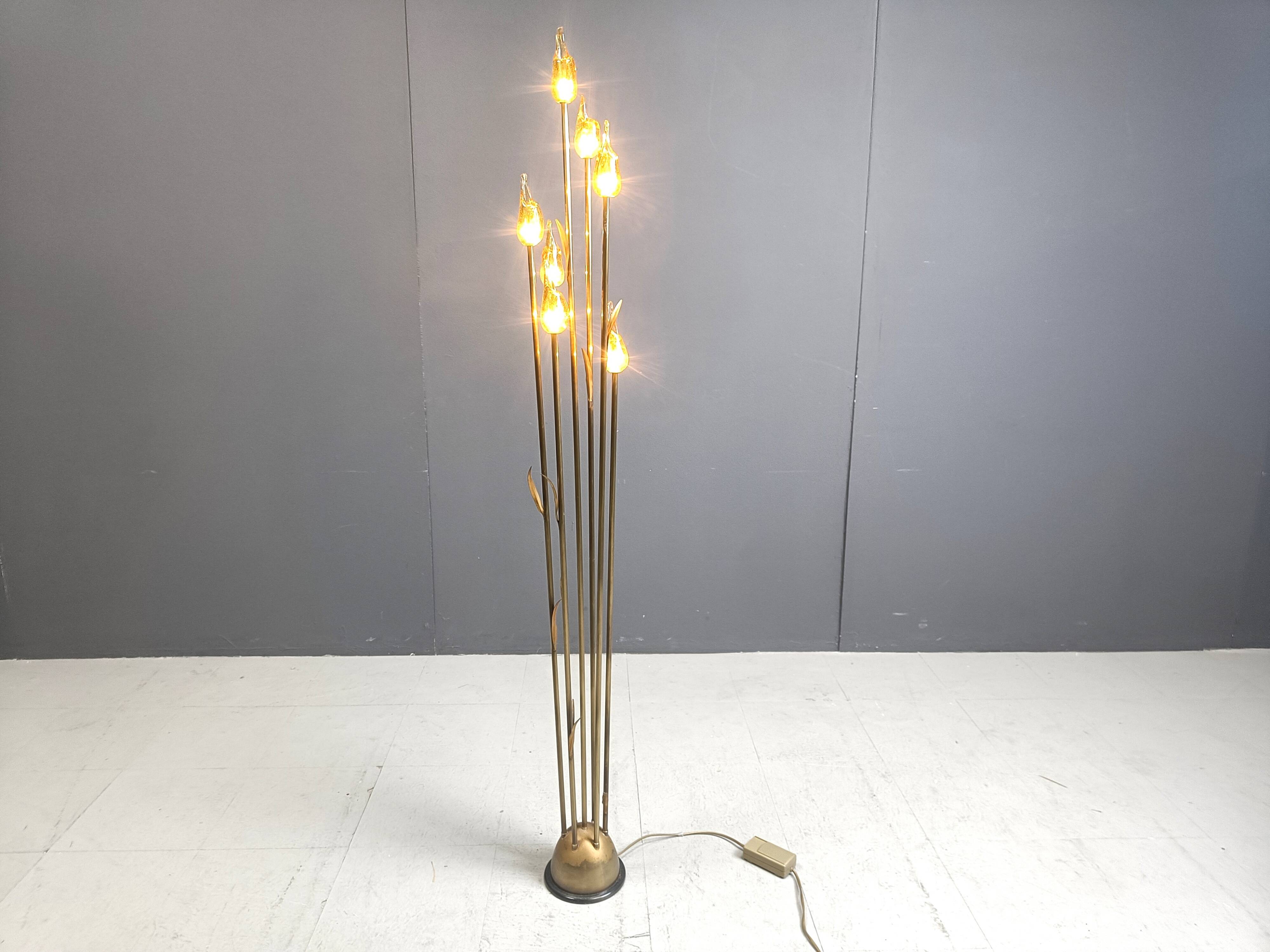 Murano glass leaf Floor Lamp, 1980s