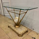 Travertine console from Fournier Paris over glass
