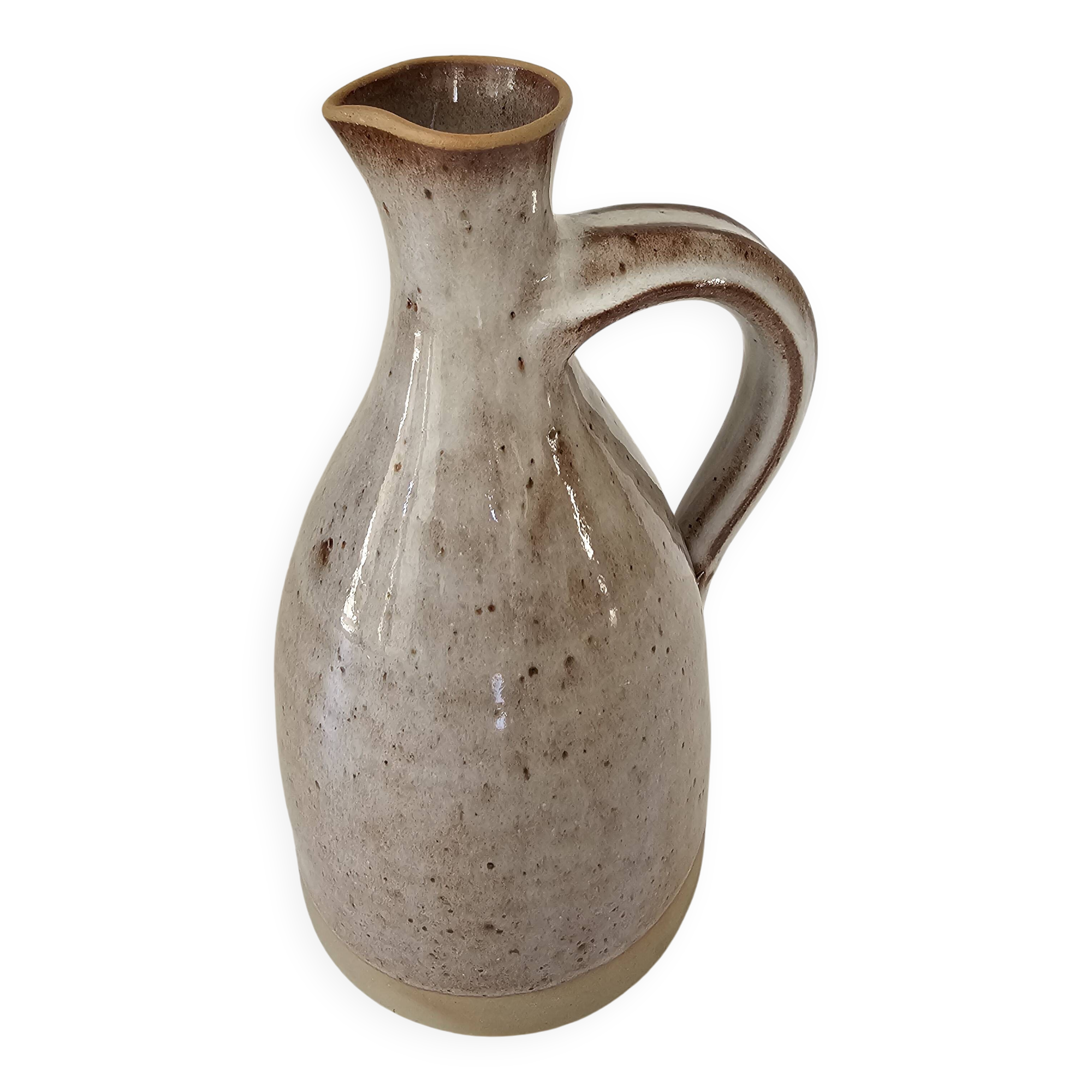 Ceramic pitcher signed Roger Jacques (Saint Amand Puisaye) 22.5cm