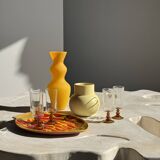 Small light yellow ball vase