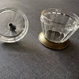 Sucrier Art-Deco - Verre - Bois et Métal