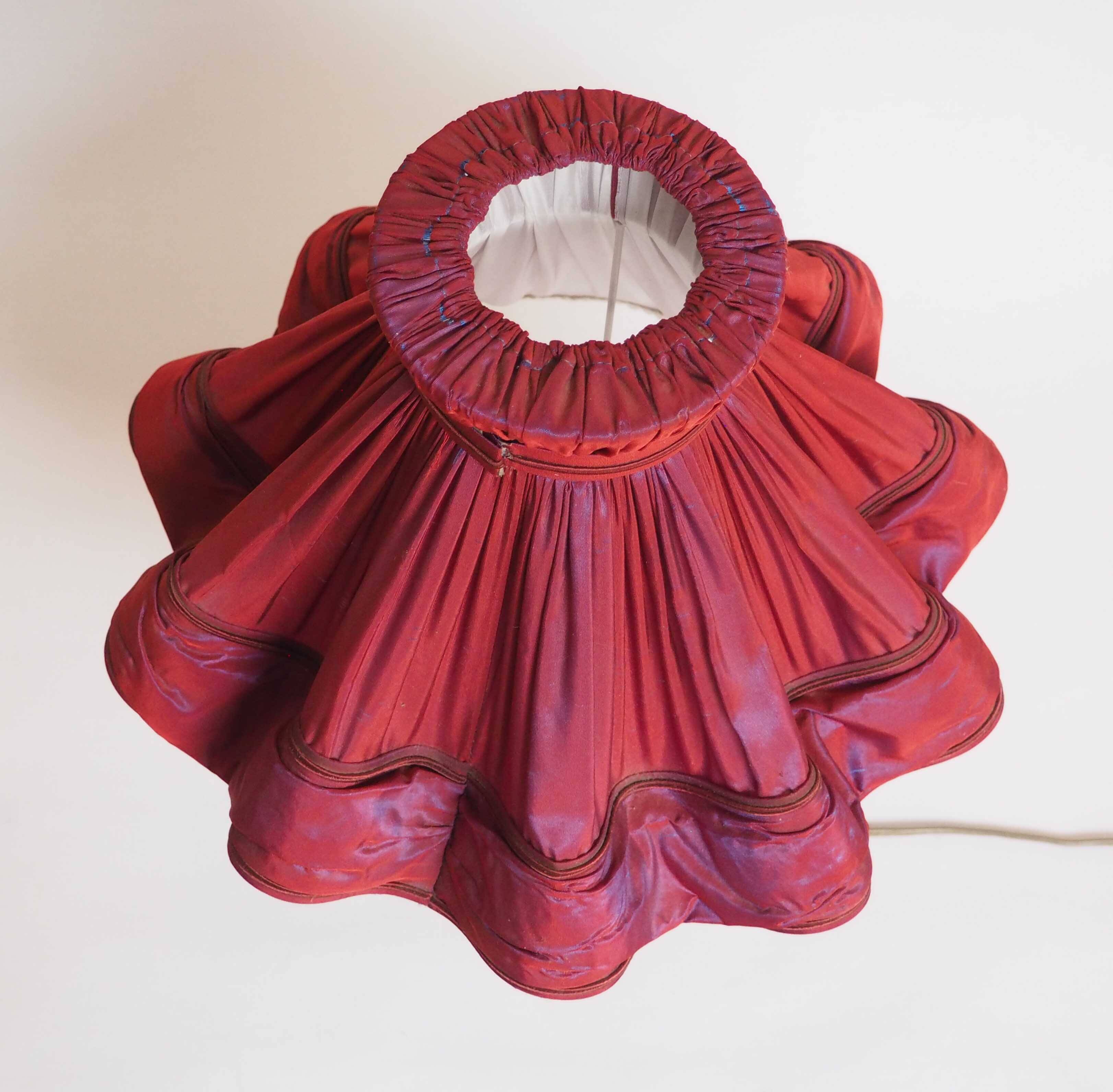 Brass lamp and silk lampshade