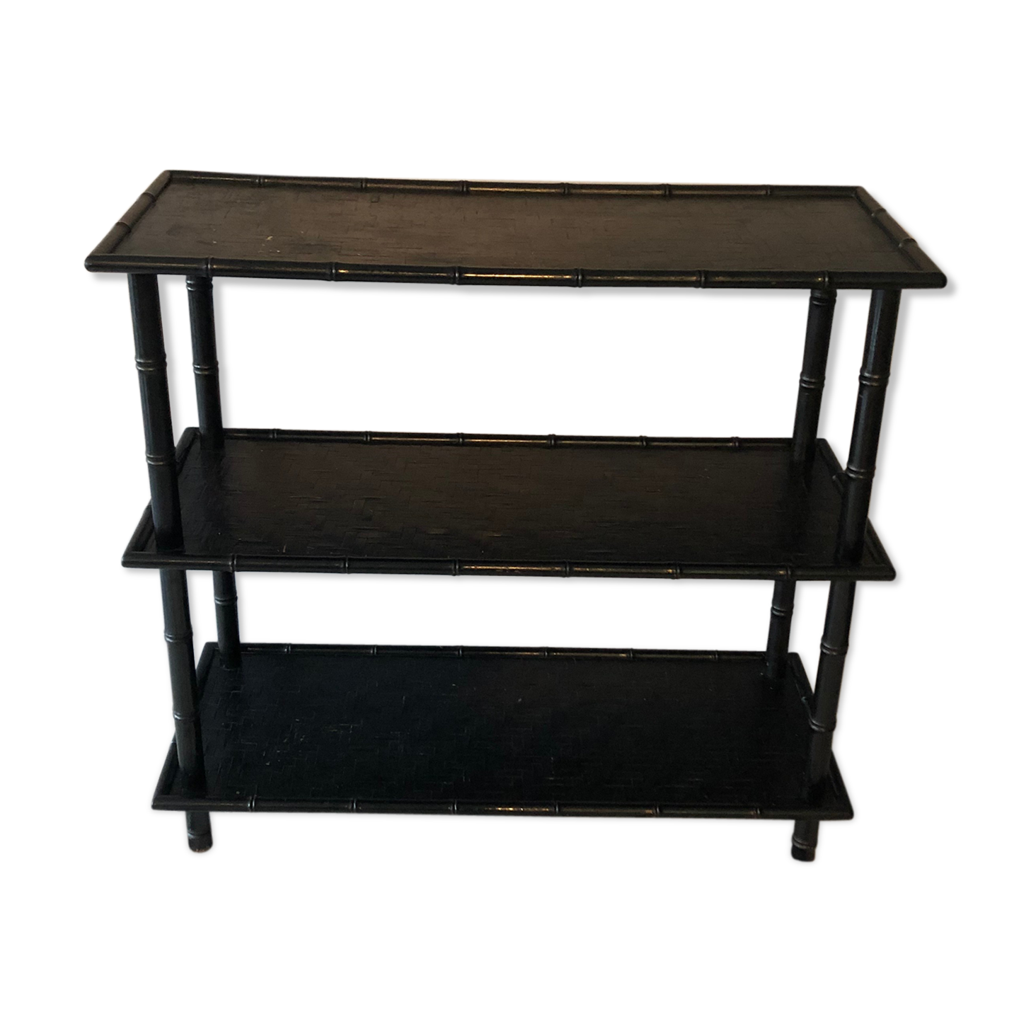 Vintage bamboo black shelf