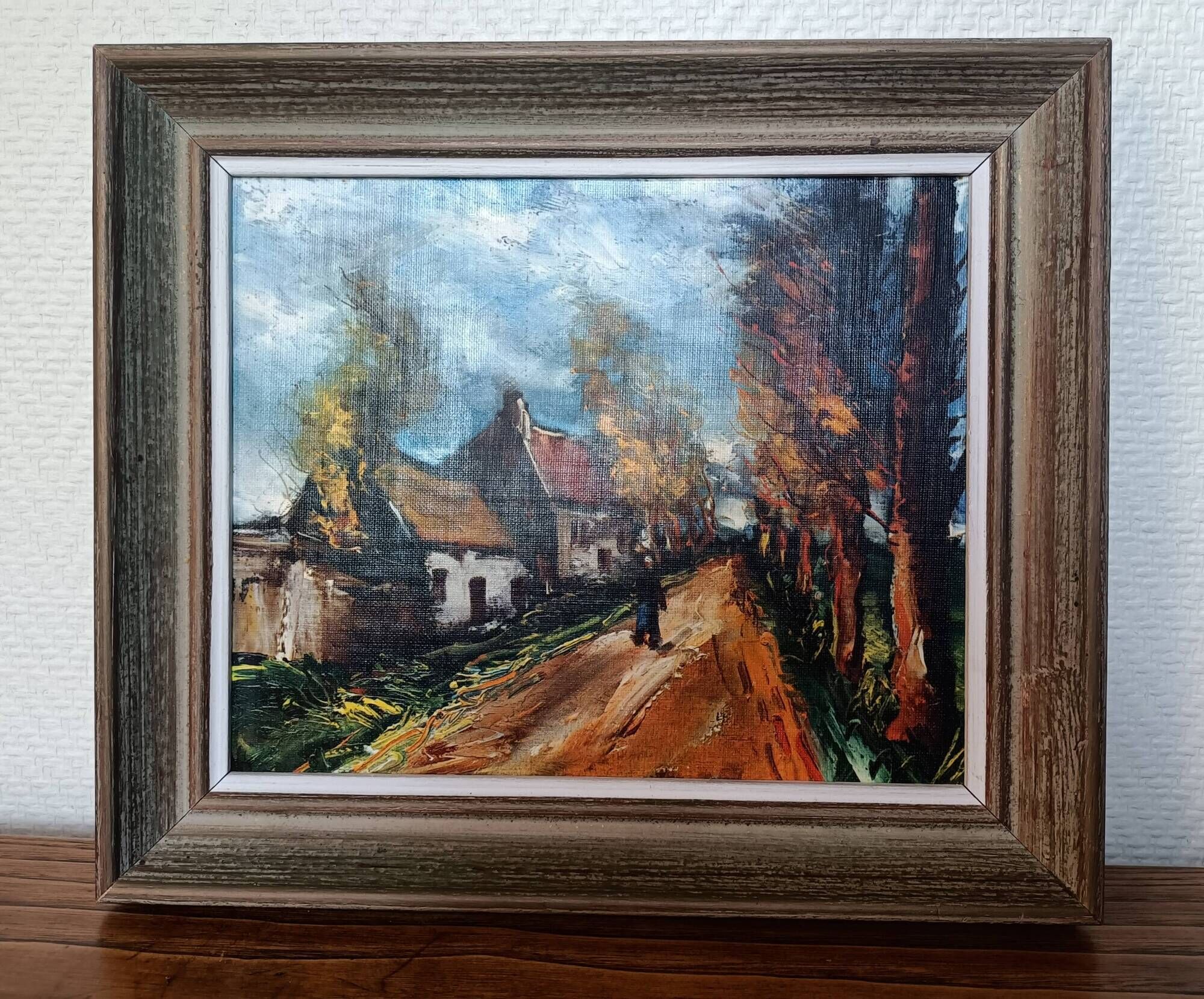 Framed reproduction painting of the painting "The Road" Maurice de Vlaminck