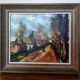 Framed reproduction painting of the painting "The Road" Maurice de Vlaminck