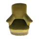 Fauteuil vintage velours jaune/vert