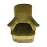 Vintage yellow/green velvet armchair