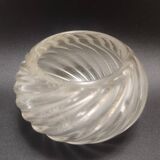 Vintage Twisted Ribs Murano Glass Trinket Bowl by Archimede Seguso with Gold Leaf, Italy