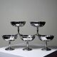 5 vintage bistro-style stainless steel dessert bowls on stands