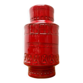 Vase en poterie rouge Rimini italien du milieu du siècle par Aldo Londi pour Bitossi, années 1960