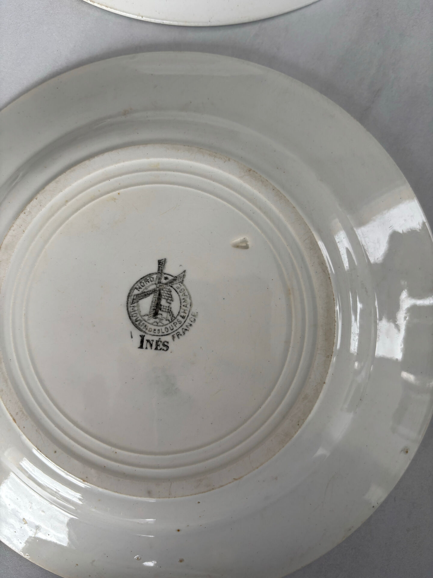 Compositions 6 green ironstone plates - Sarreguemines earthenware