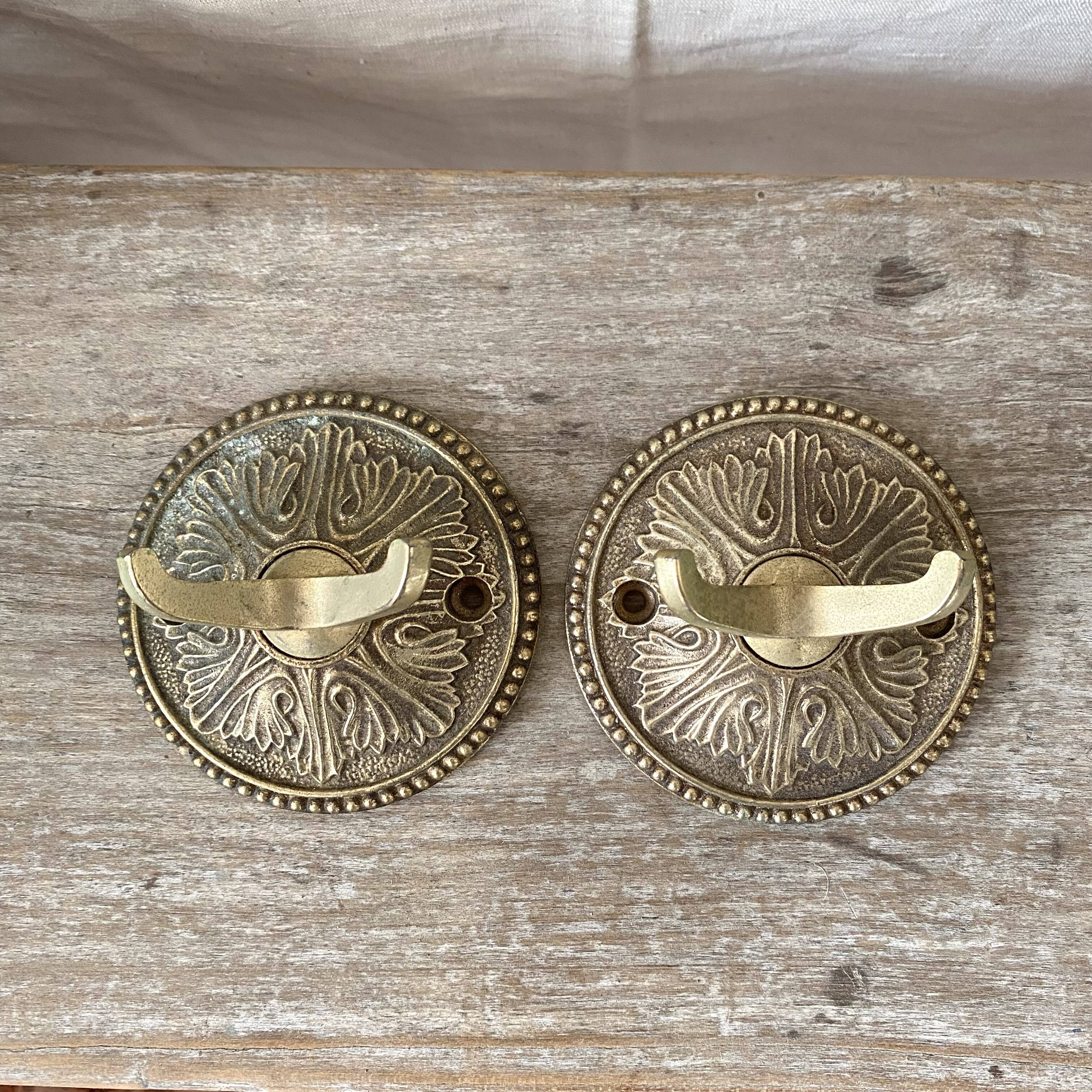 Double brass coat hooks