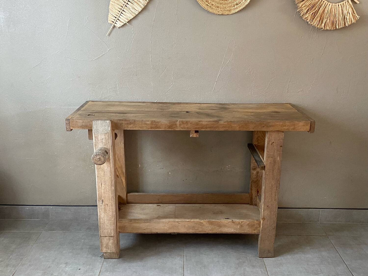 Vintage wooden workbench