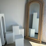 Rattan foot mirror with braces H:2m