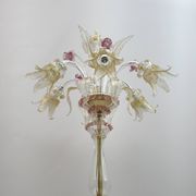 Ca'Rezzonico Blown Murano Glass 6 Arms Floor Lamp, Italy, 1950s