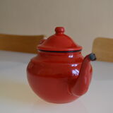 Vintage tea in red and black enamelled sheet