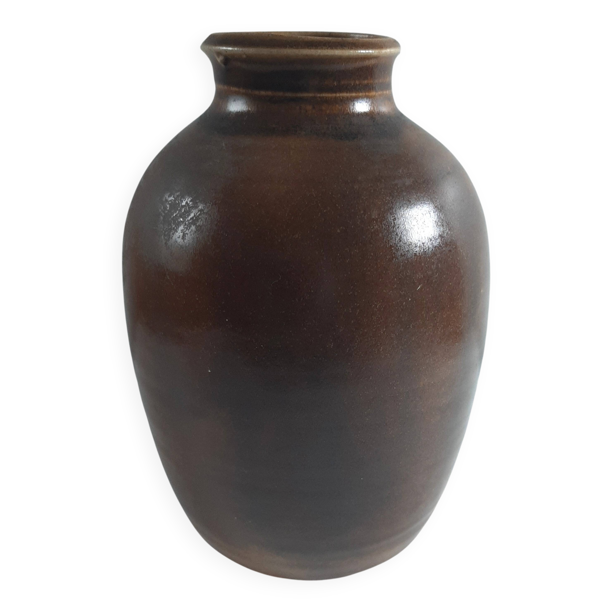 Brown vase signed Barotte