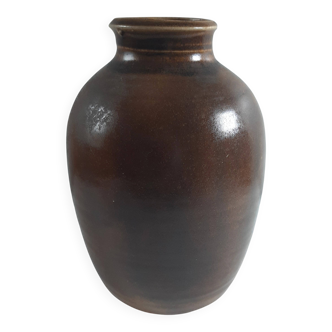 Brown vase signed Barotte