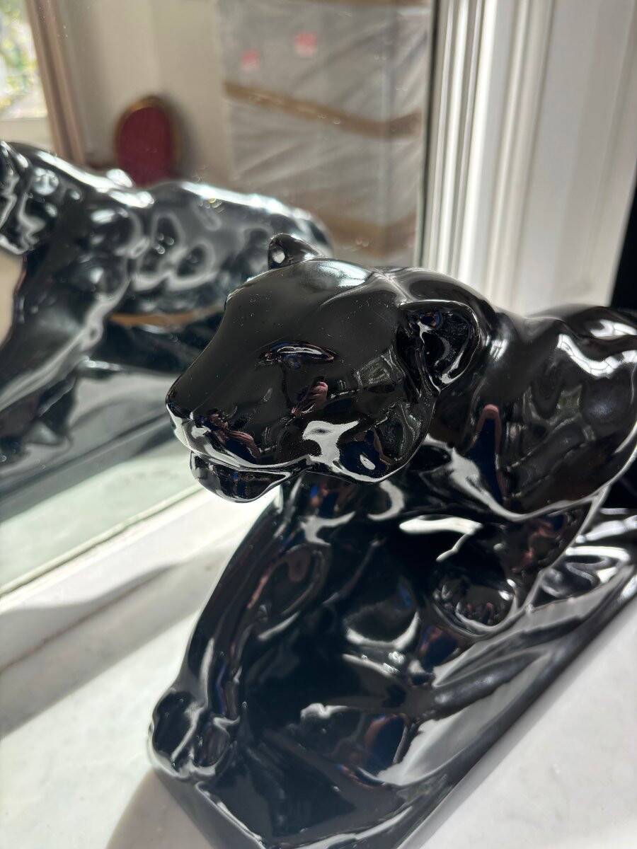 Pair of Art Deco lioness sculptures