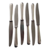 Set of 6 silver metal knives christofle model "america"