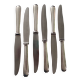 Set of 6 silver metal knives christofle model "america"