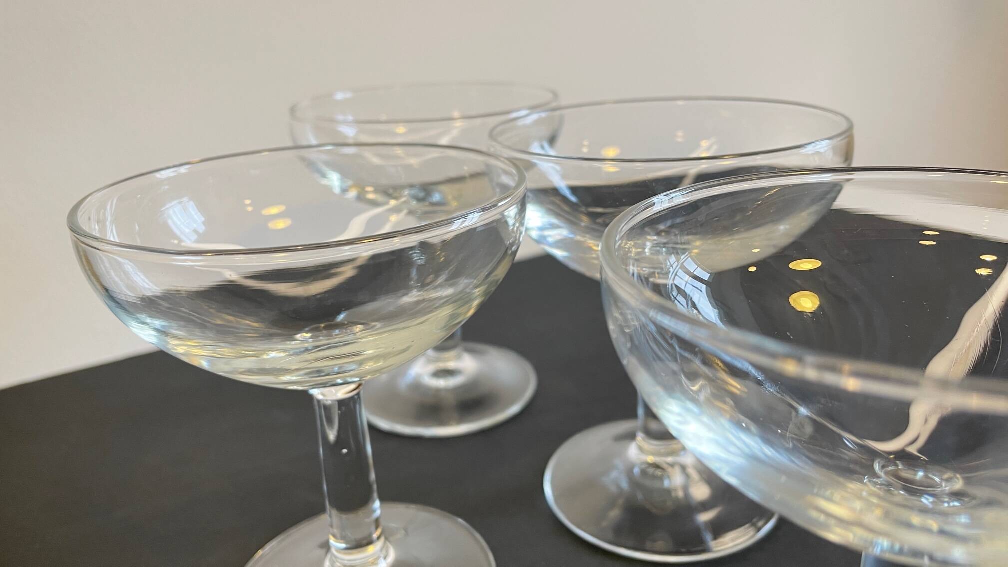 Duralex vintage champagne glasses