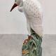 Vintage Italian ceramic crane bird XL Majolica
