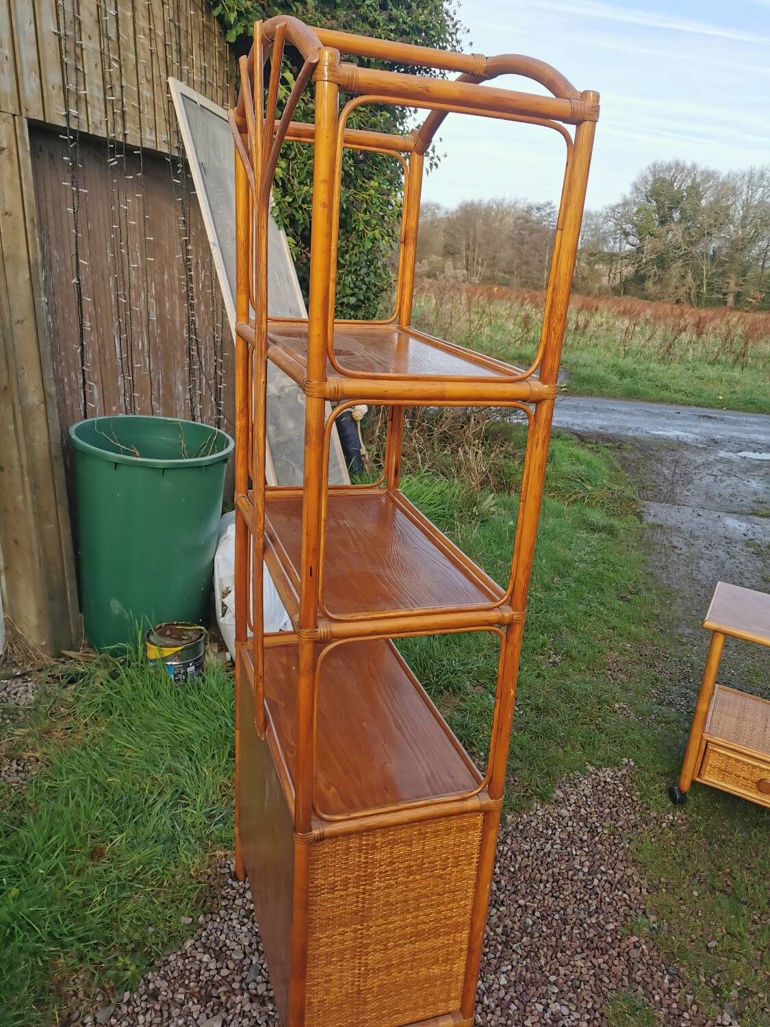 Rattan shelf