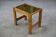 Solid oak side table with fabric decoration top