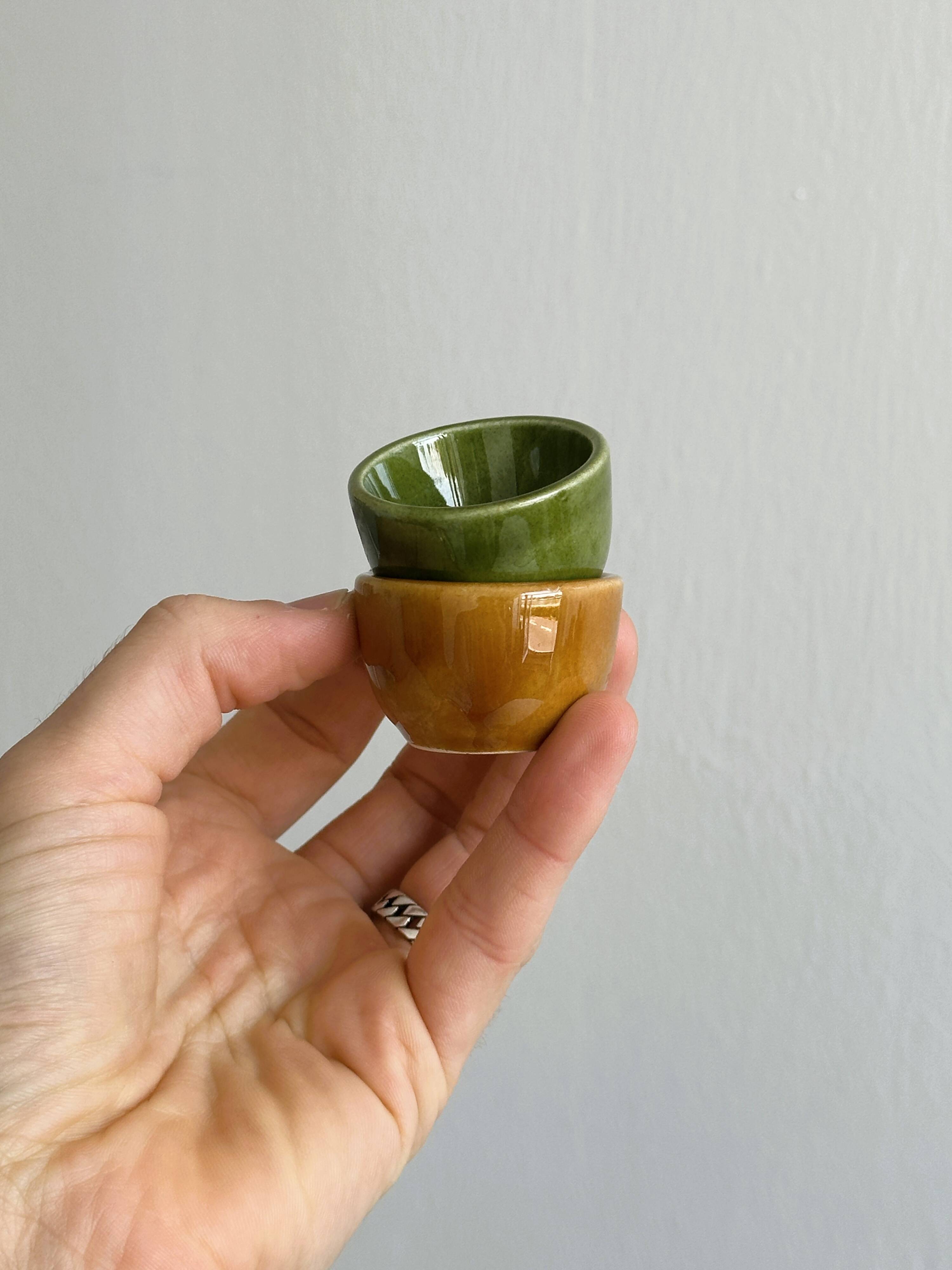 Set of 35 vintage enameled stoneware snail molds