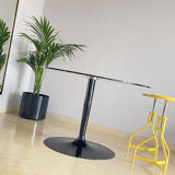 Pair of yellow lacquered metal stools, Restaurati, Italy 70's