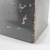 Old gray painted wooden toolbox