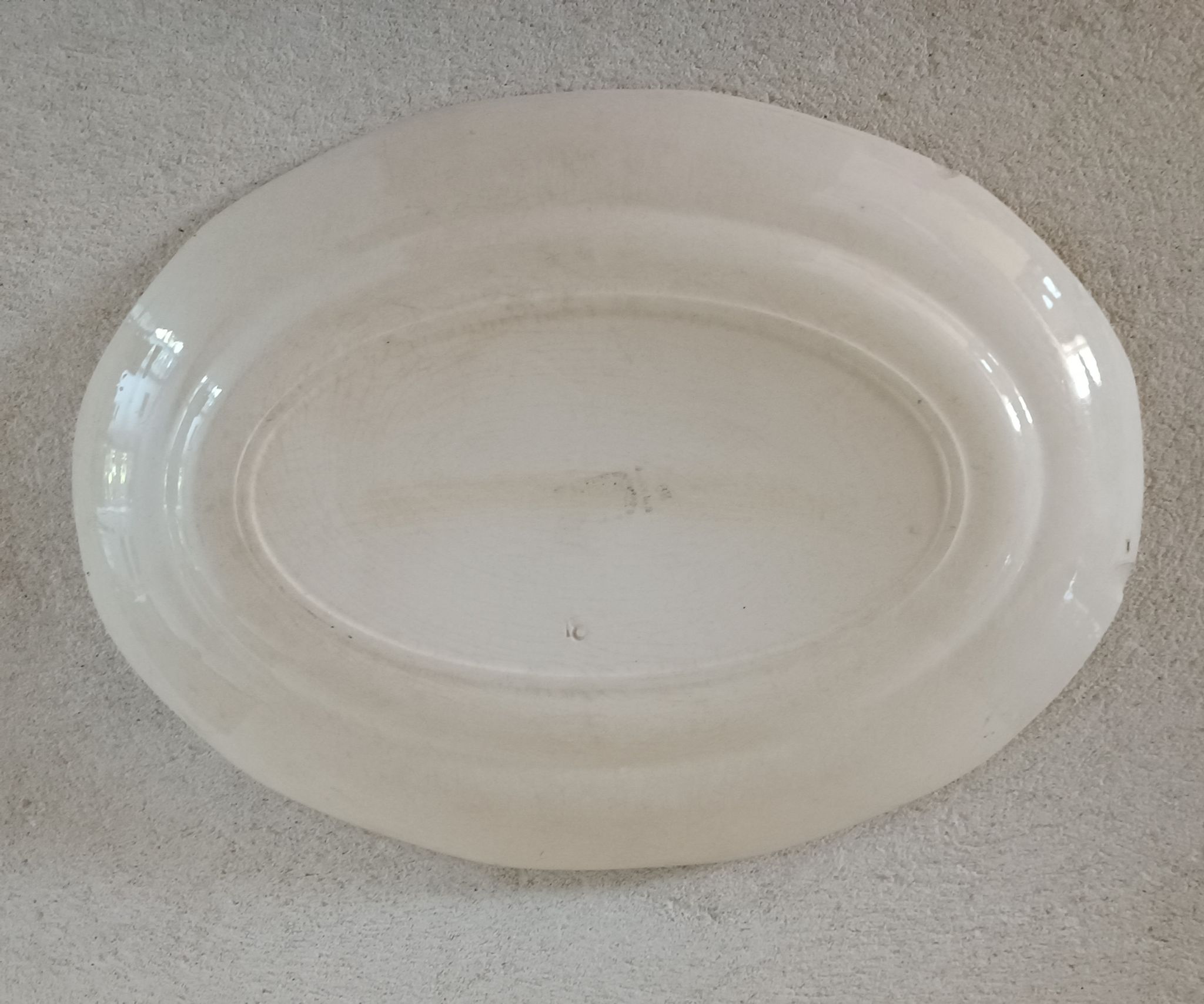 Plat terre de fer Digoin Rose bleue